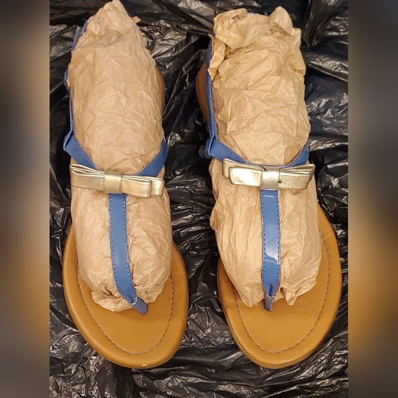 Women's Thong Sandals- Blue - Picture 2 of 15